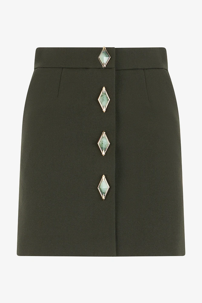 Mini skirt with jewel buttons