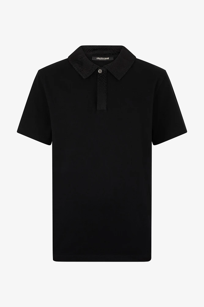 Polo With Snake Scale Embellishment