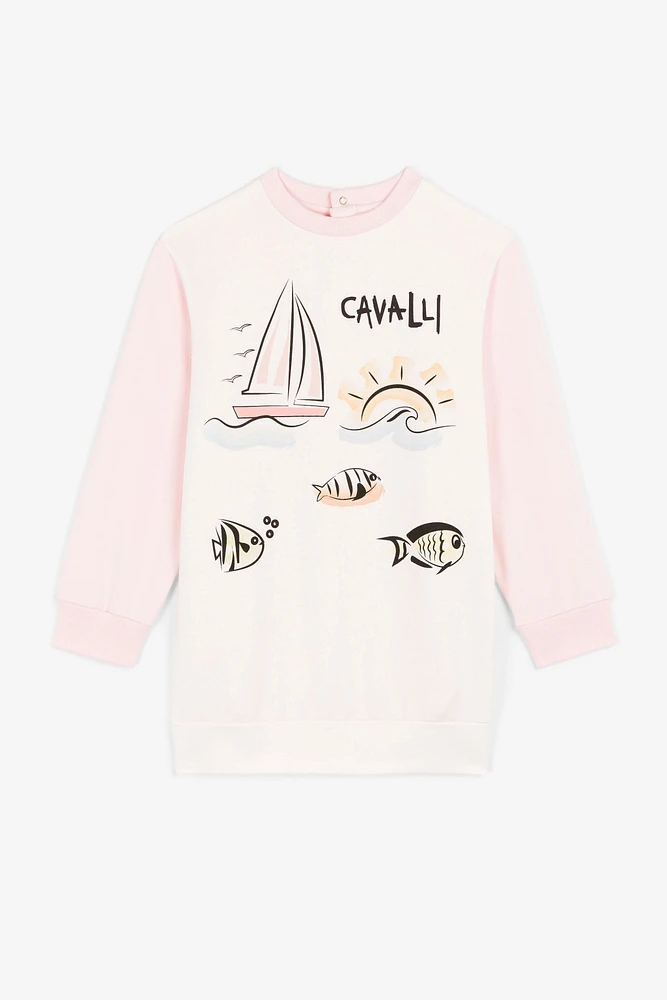 Seascape-Print Logo Sweatshirt