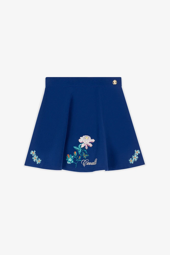 Floral-Embroidered Skirt