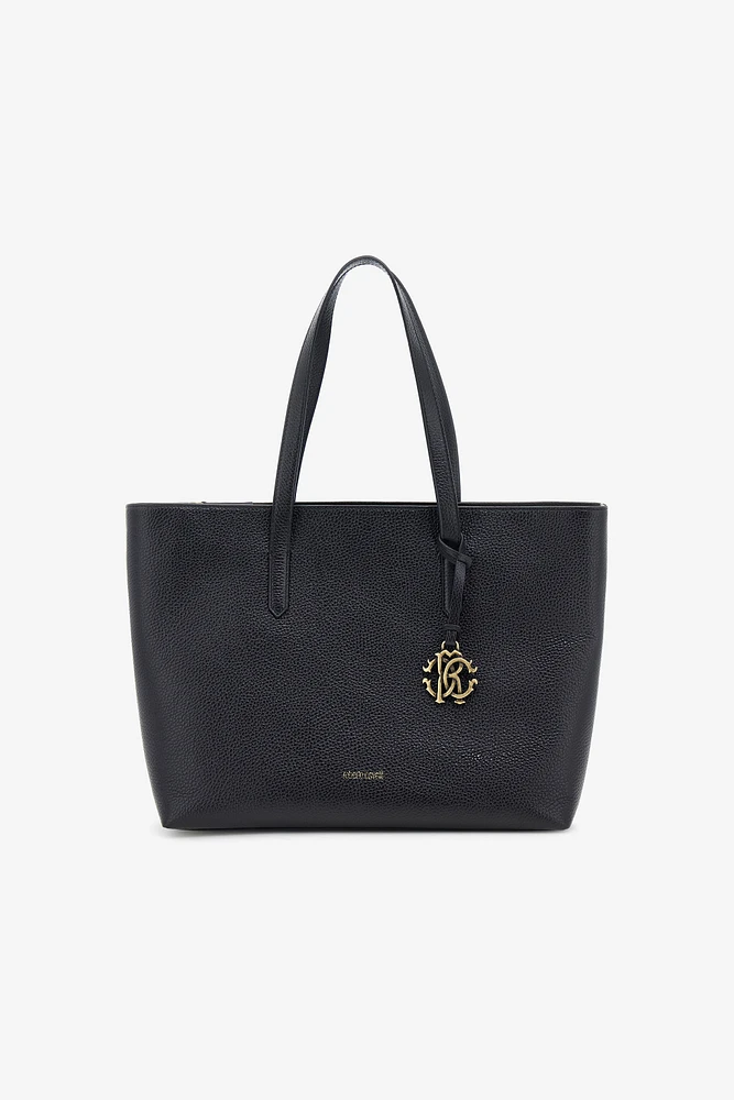 Black Shopping Bag With Monogram RC