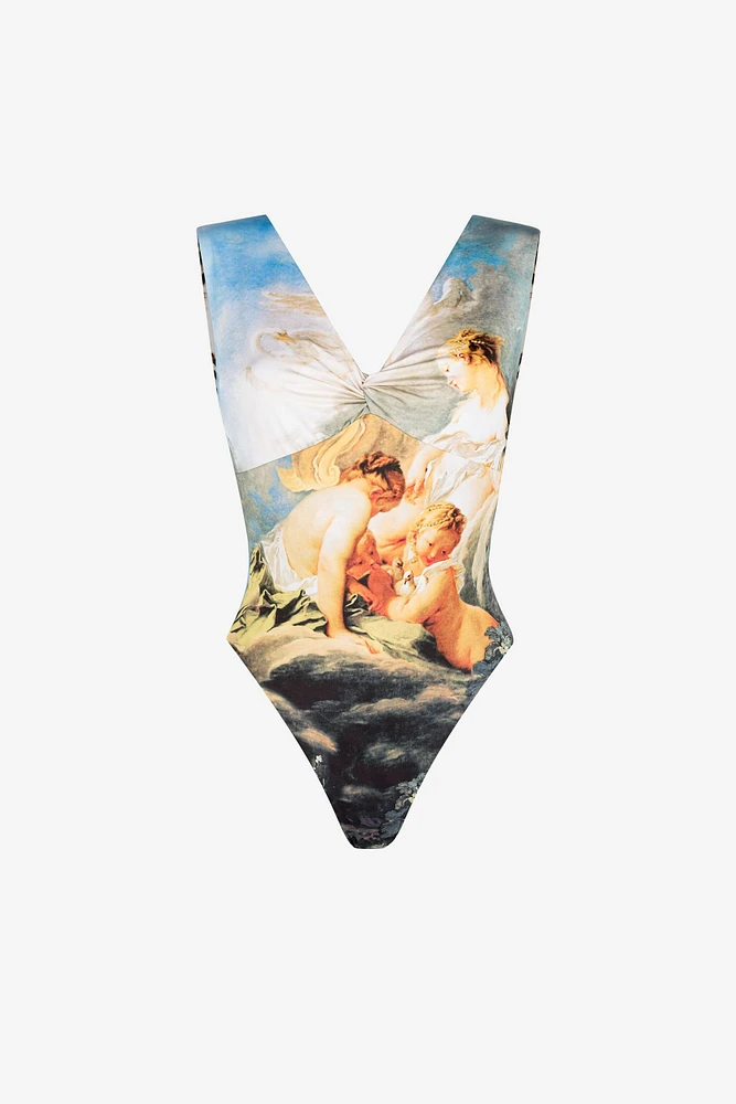 Reversible one-piece swimsuit