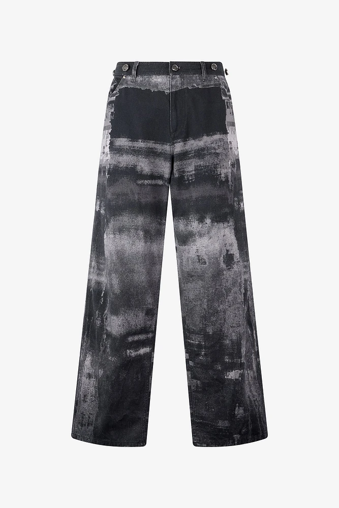 Pure Cotton Pants With A Used Effect