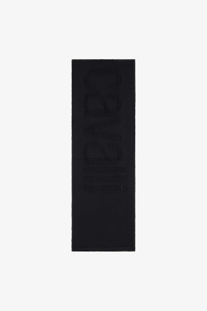 Wool Blend Scarf with Logo Workmanship