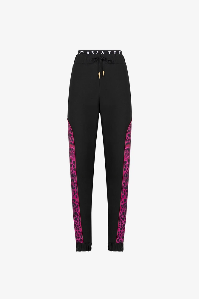 Printed-panel track pants