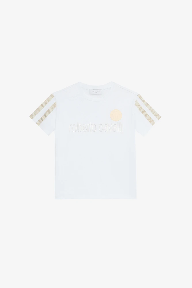 T-Shirt With Lettering And Patch