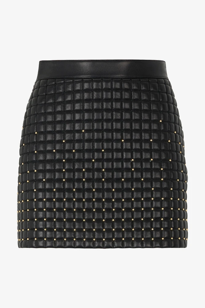 Quilted Leather Miniskirt
