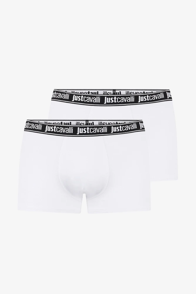 White Boxer With Logo Waistband