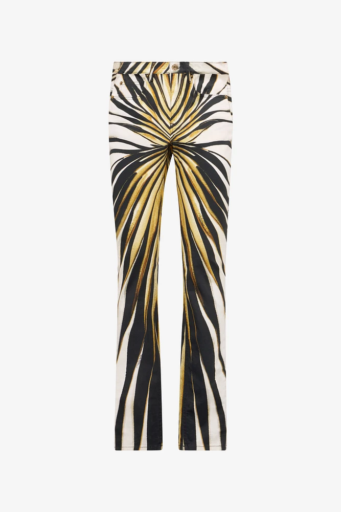 Ray of Gold Print Trousers Jeans