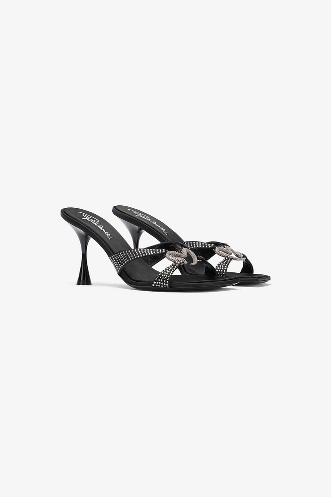 Sandals With Rhinestones And Bejeweled Snake