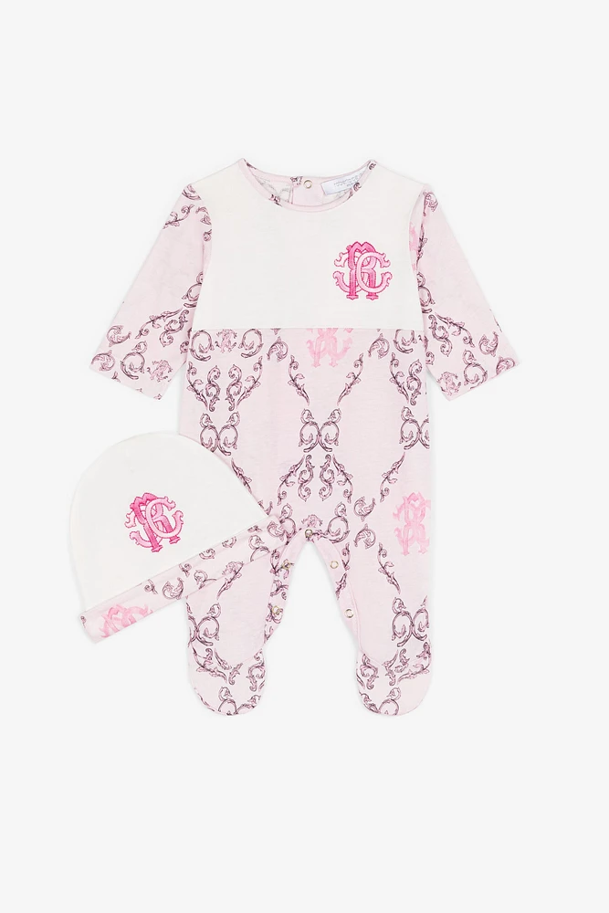 RC Monogram-Embroidered Babygrow Set