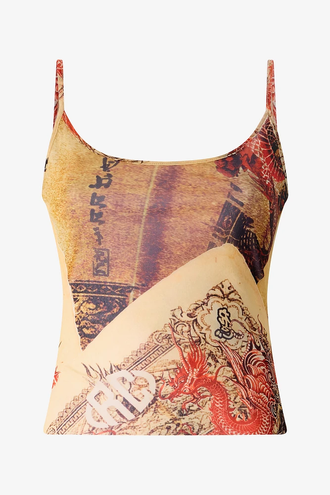 Top With Spaghetti Straps And All-Over Print