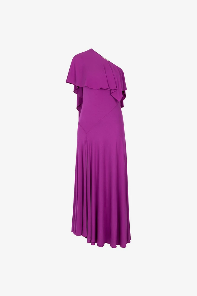 Draped One-Shoulder Dress