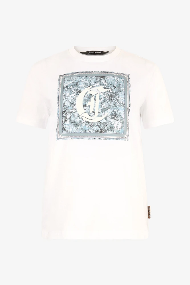 T-Shirt With Graphic And JC Monogram