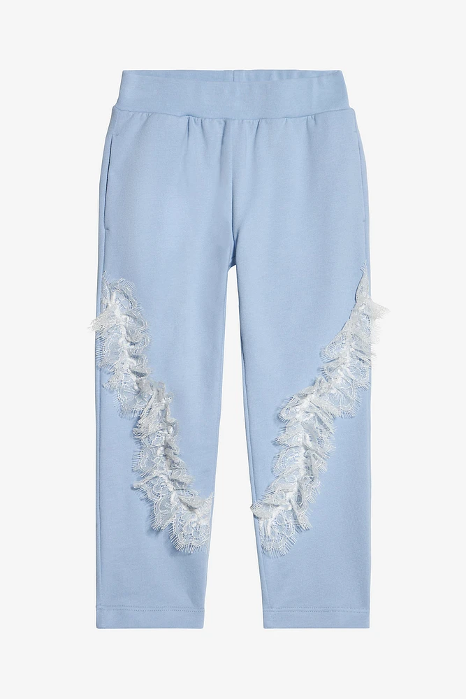 Sports Pants With Floral Lace