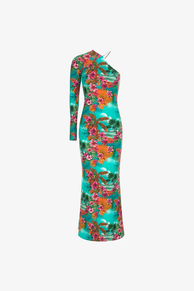 Hawaii Print Dress Maxi