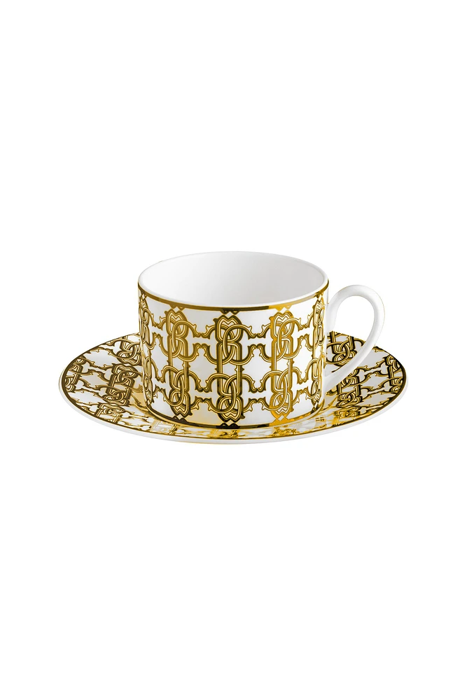 Monogram Gold 2 Tea Cups In Gift Box