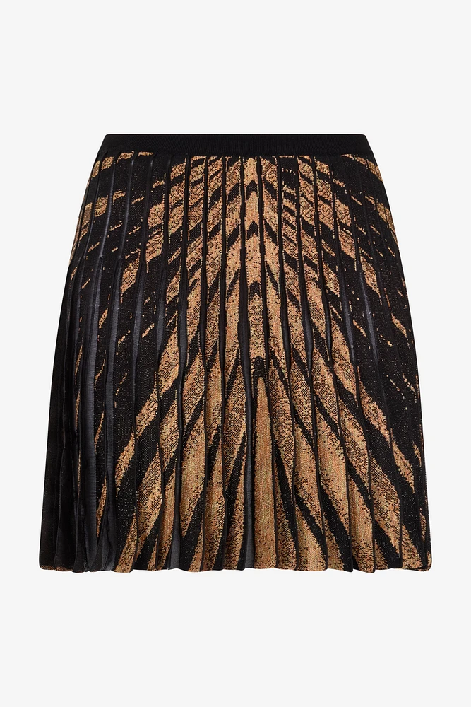 Knit skirt with Ray of Gold print