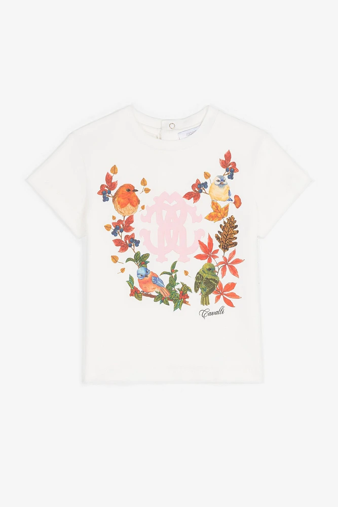 Bird-Print Cotton T-Shirt