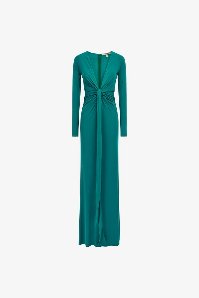 Emerald Green Knotted Maxi Dress
