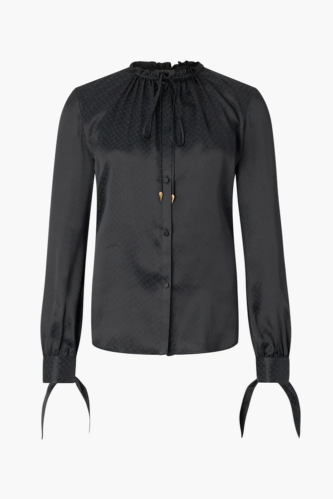 Snake-Effect Silk Shirt