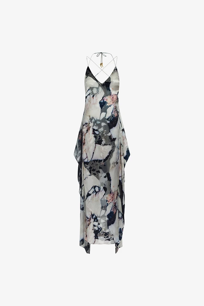 Marble print long Dress