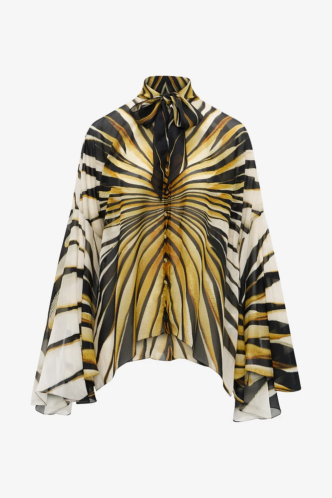 Ray of Gold Print Silk Shirt