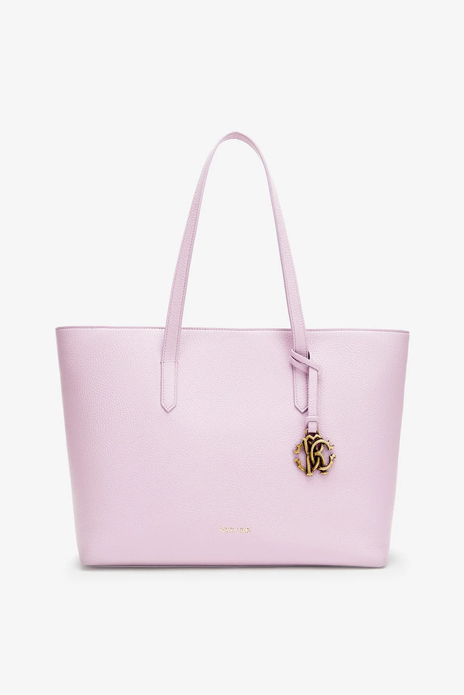 Leather shopper tote with RC charm