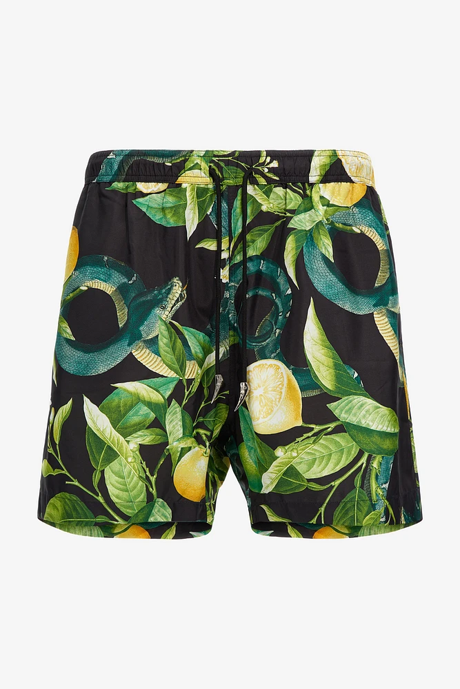 Swim shorts with Lemon print