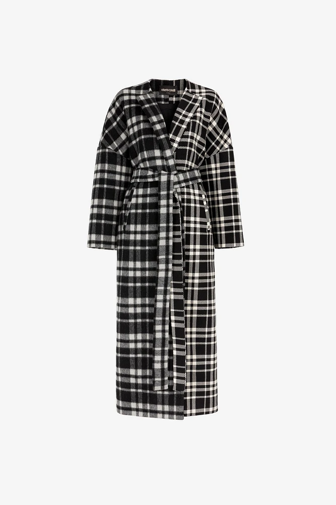 Checked Belted Coat