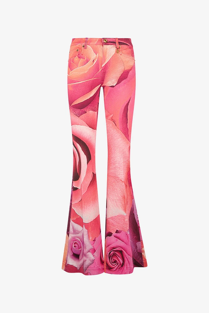 Fit & Flare Jeans With Garden Rose Print