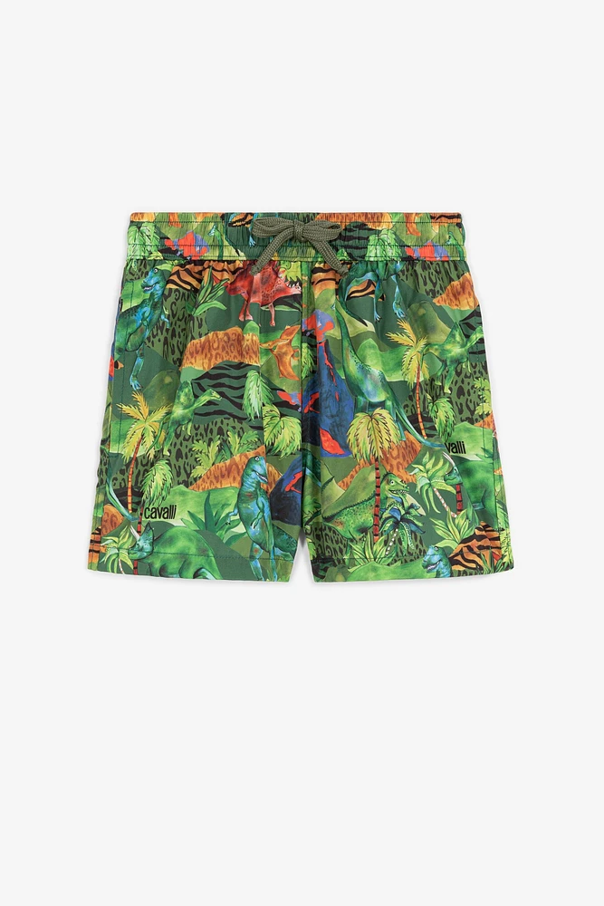 Jungle-Print Swim Shorts