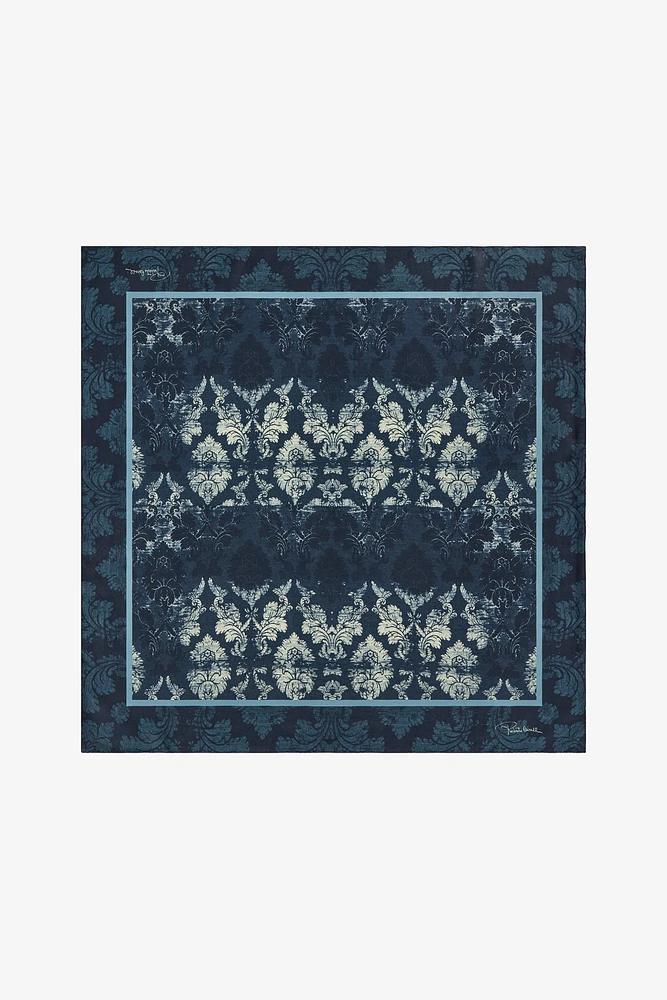 Silk Scarf with Brocade Print