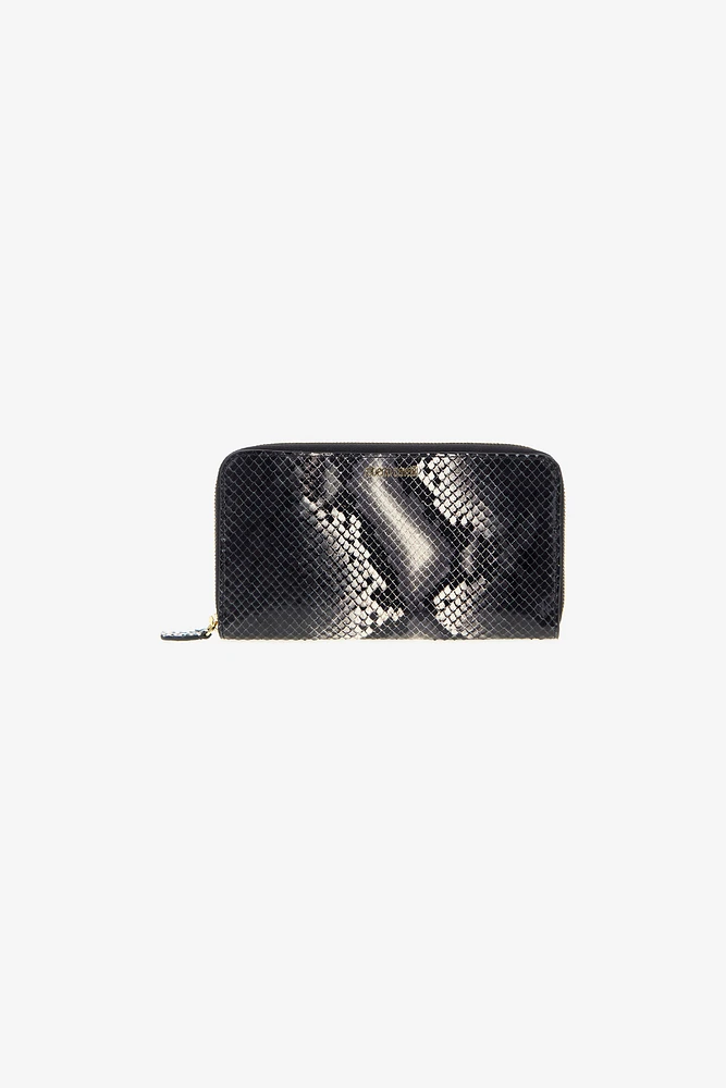 Logo-print leather wallet