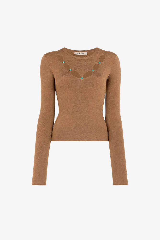 Knit top with cut-out