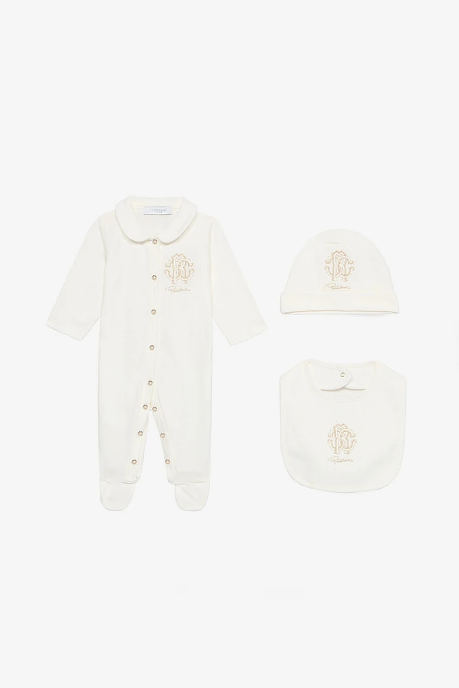 Kit: beanie, bib, and romper