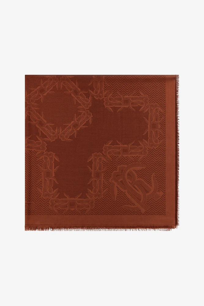 Jacquard Shawl with Mirror Snake Monogram