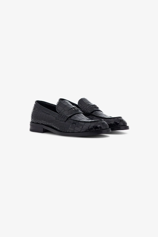 Crocodile-effect loafers