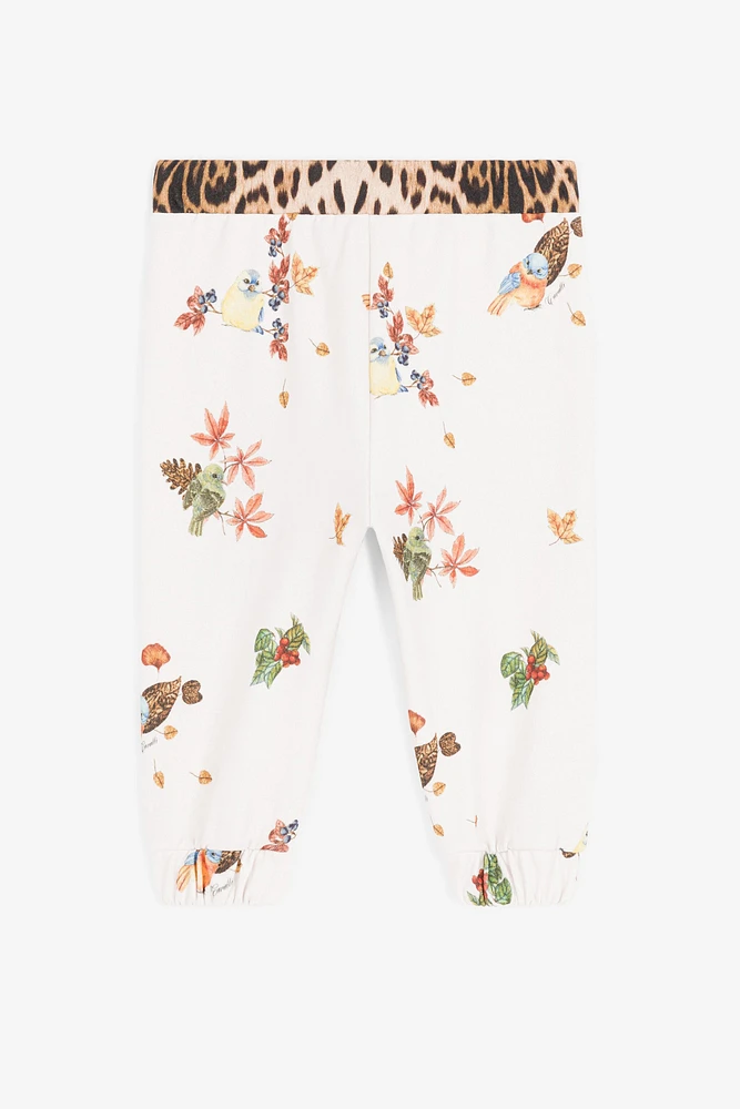 Bird And Leopard-Print Cotton Sweatpants