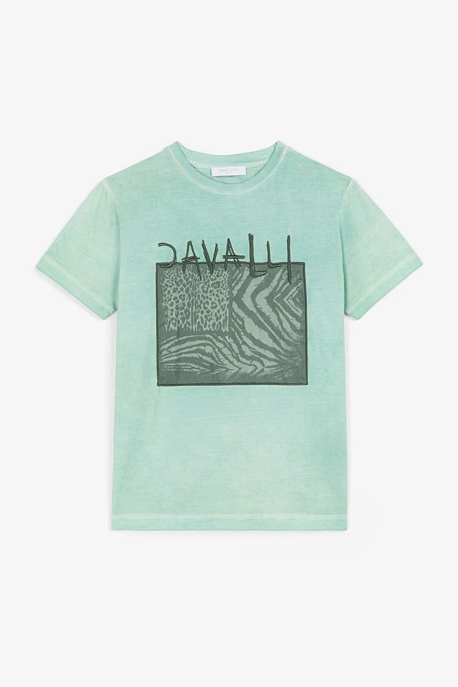 Animalier Patchwork-Print Appliqué T-Shirt