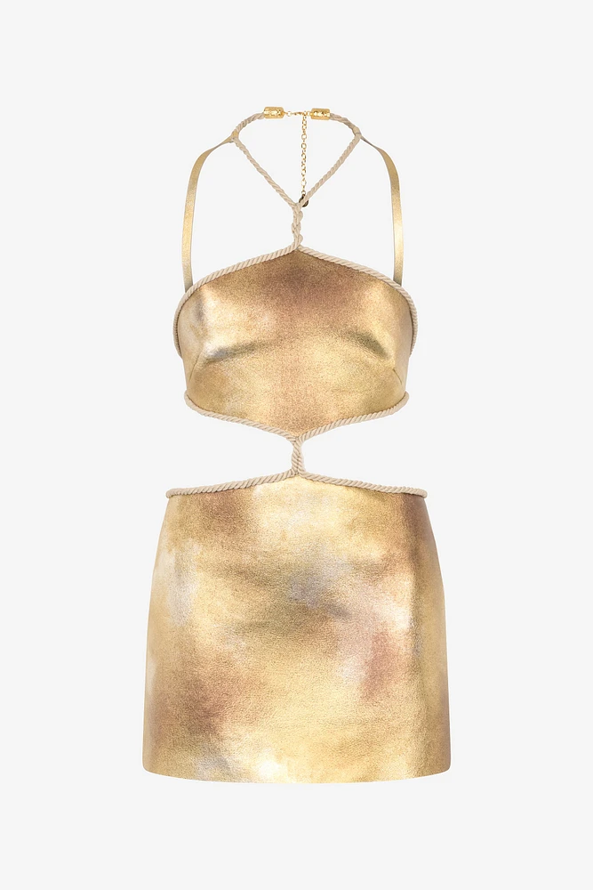 Cut-Out Short Dress with Ropes
