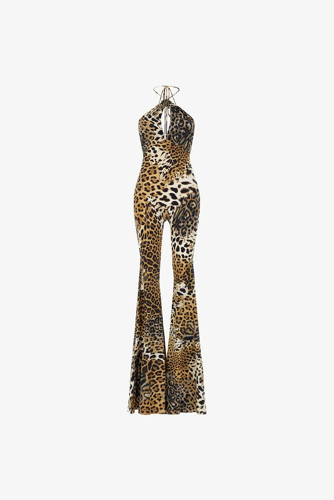Jumpsuit with Jaguar Skin print
