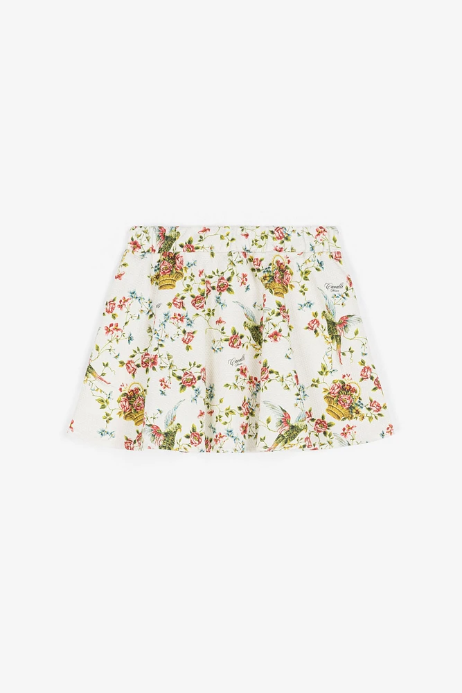 Floral-Print Skirt