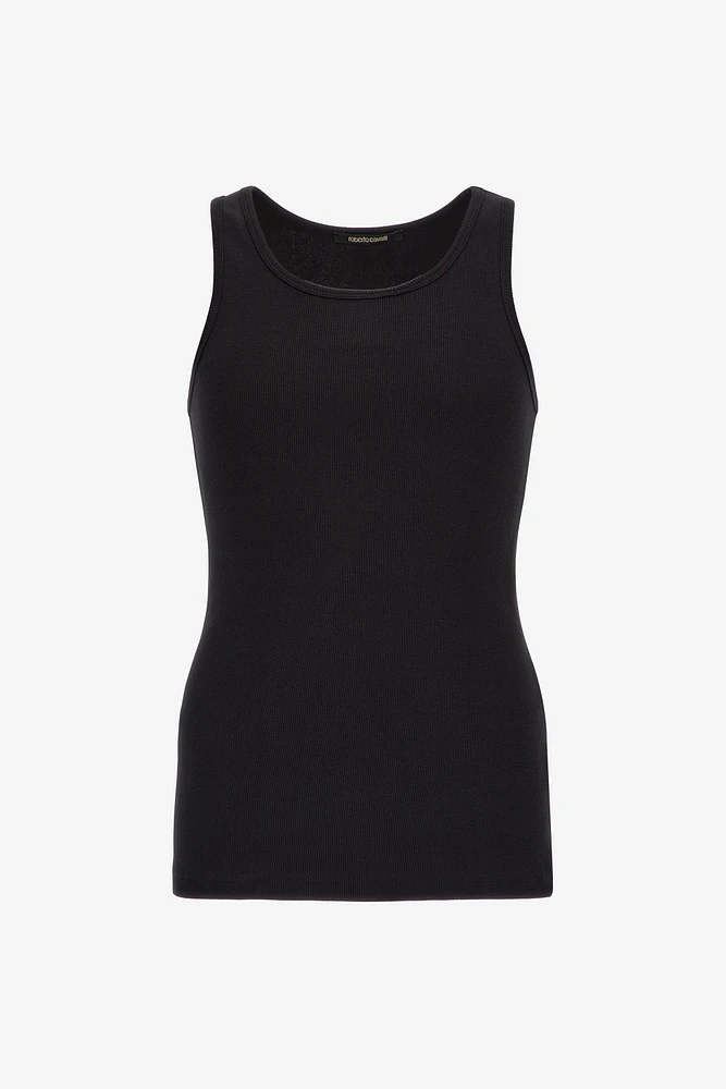 Black Ribbed Tank Top