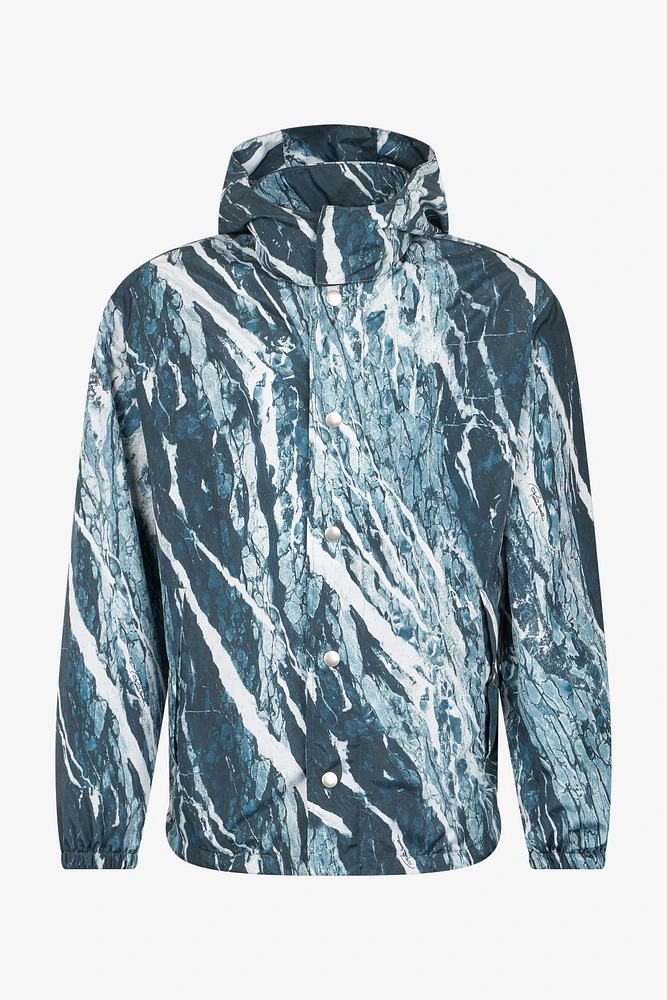 Marble-Print Bomber Jacket