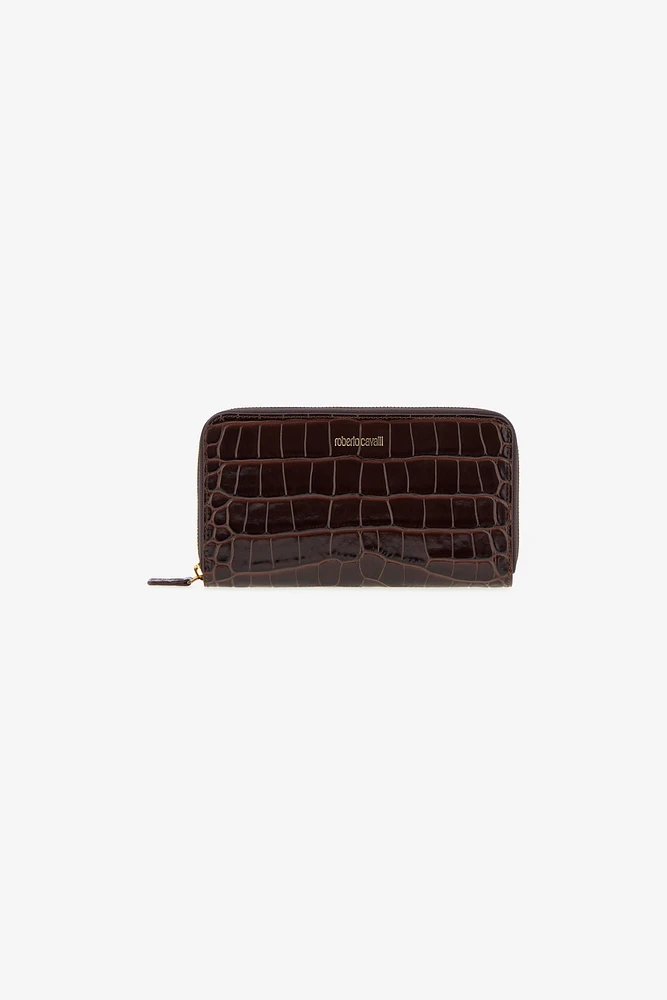 Brown Croc-Effect Wallet