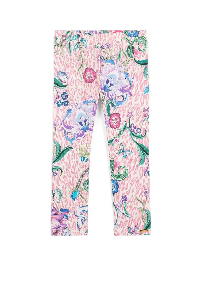 Floral And Leopard-Print Leggings