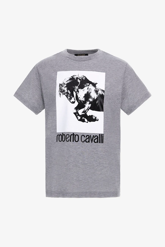 T-shirt with Horse logo and print