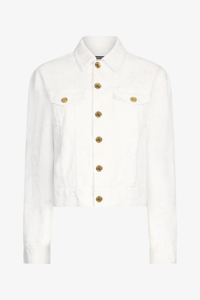 Denim Jacket with Gold Buttons