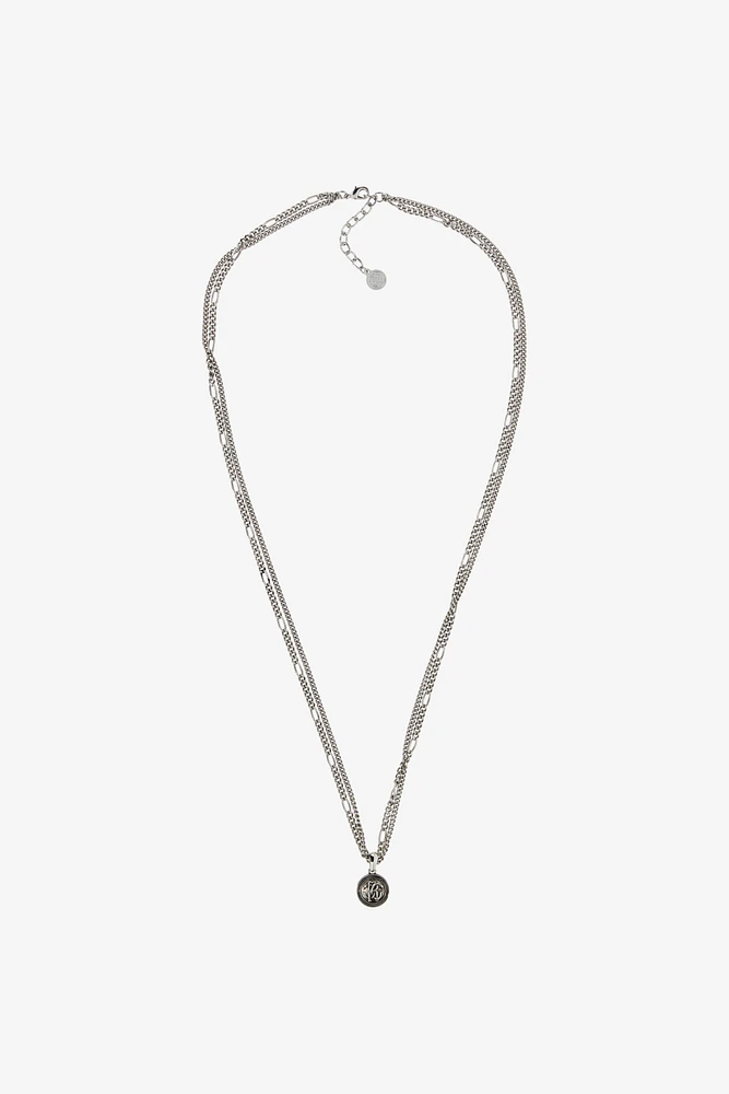 Silver-Tone Layered Necklace with Monogram RC